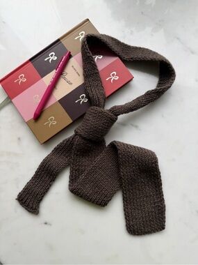 Knit Loop tie in Chocolate Brown